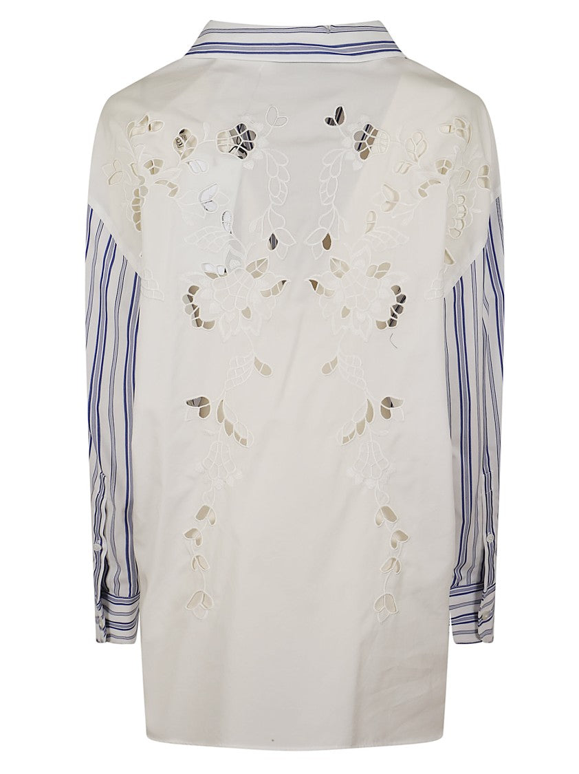Max Mara Cotton Poplin Shirt With Striped Design
