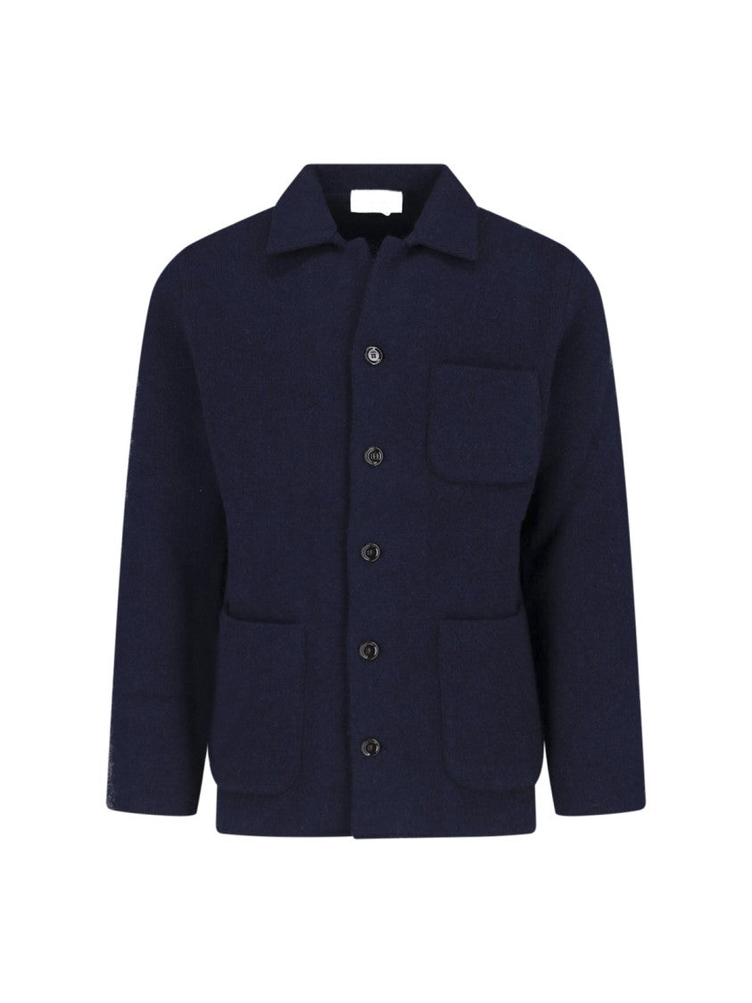 Lardini Blue Classic Collar Cashmere Jacket