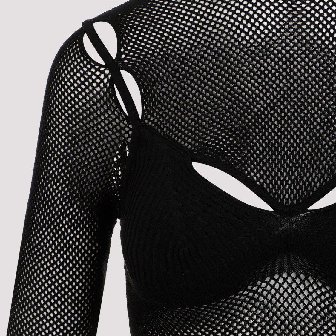 Off-White Net Arrow Bralette Black Viscose Top