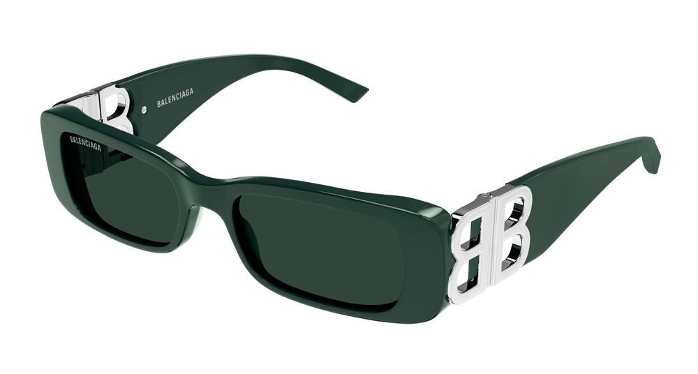 Balenciaga Green Bb0096s Acetate Oversized Square Frame Sunglasses
