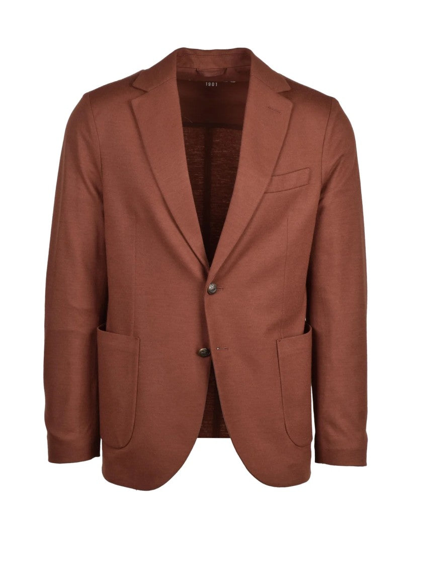 Circolo 1901 Brown Rounded Virgin Wool-Blend Blazer
