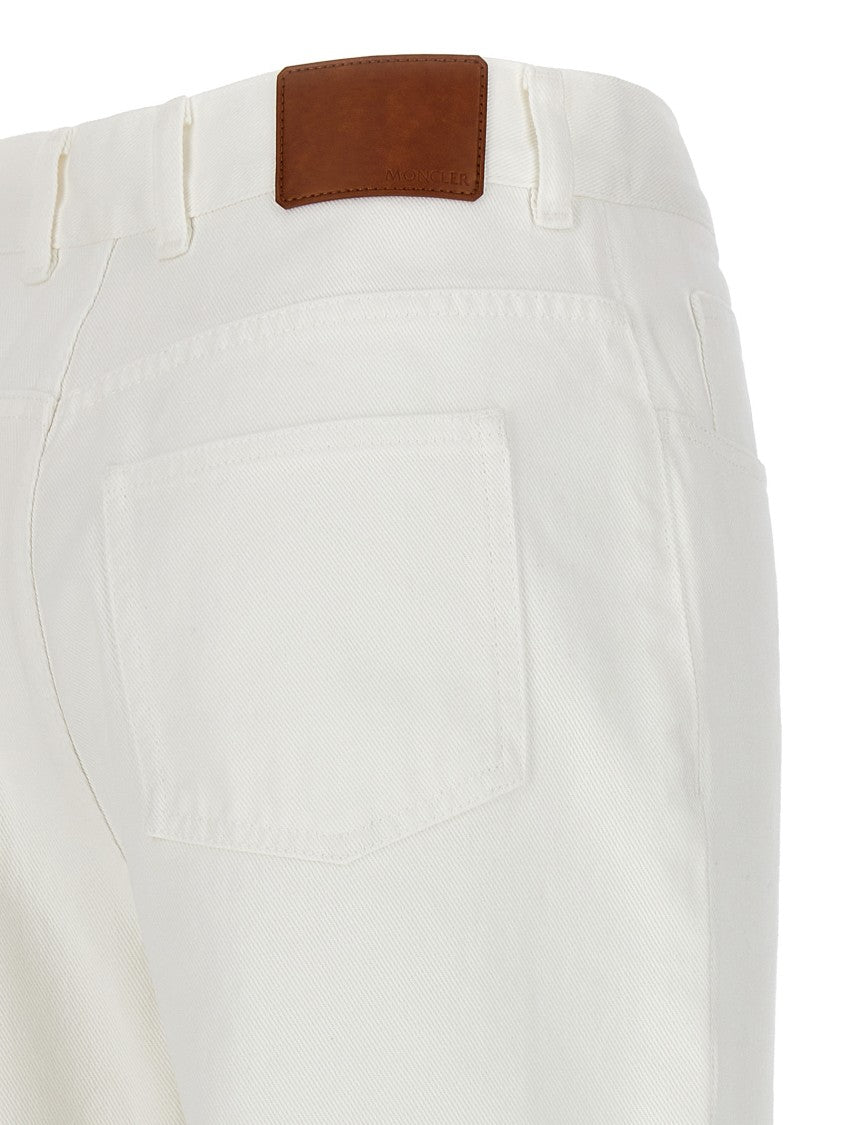 Moncler Cropped Straight Leg Jeans With Minimalist Design