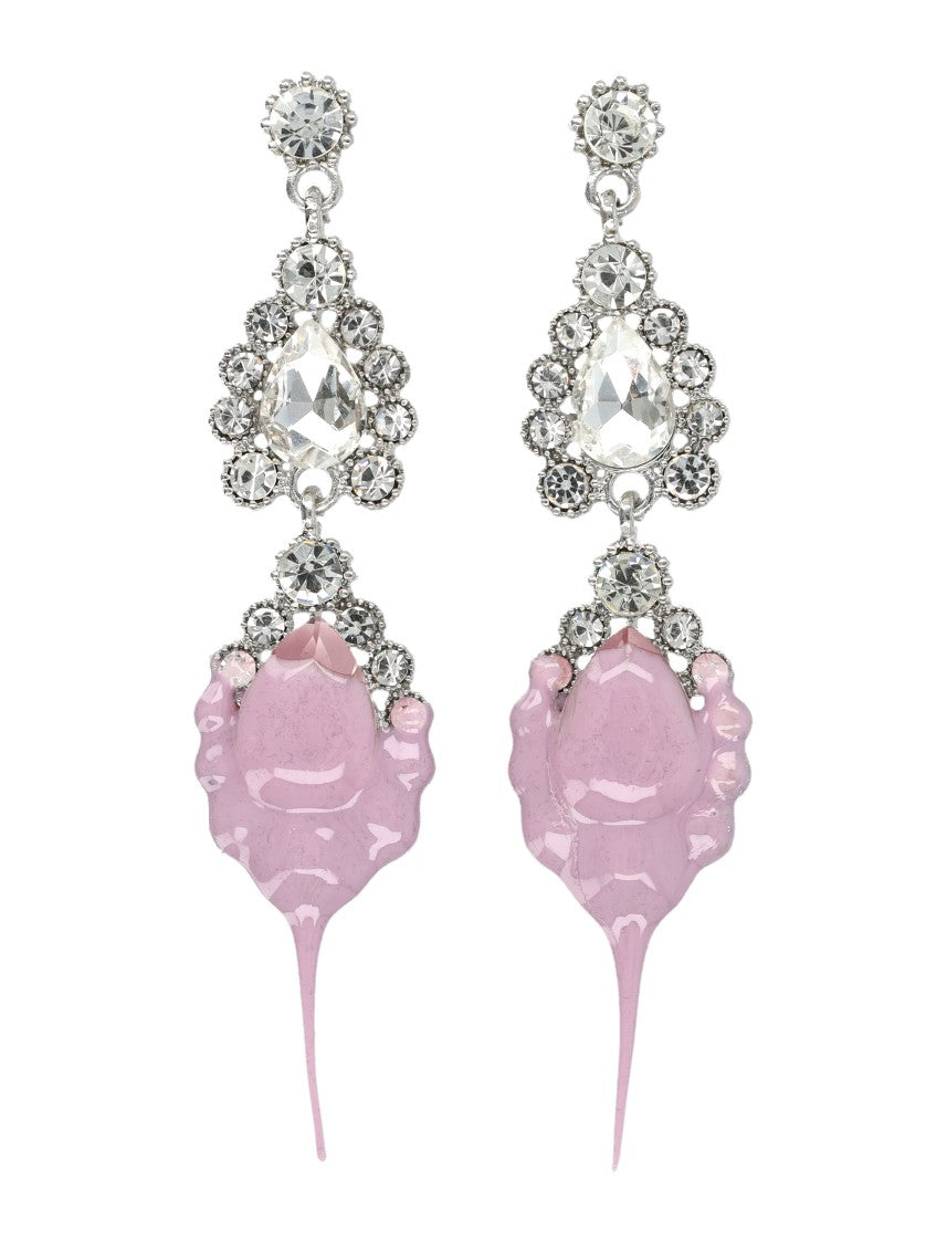 Ottolinger Asymmetrical Resin And Crystal Pendant Earrings