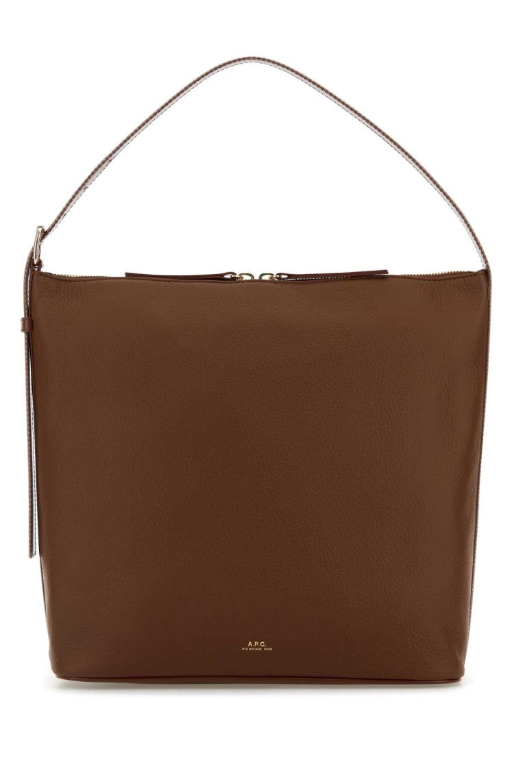 A.P.C. Brown Leather Vera Shoulder Bag