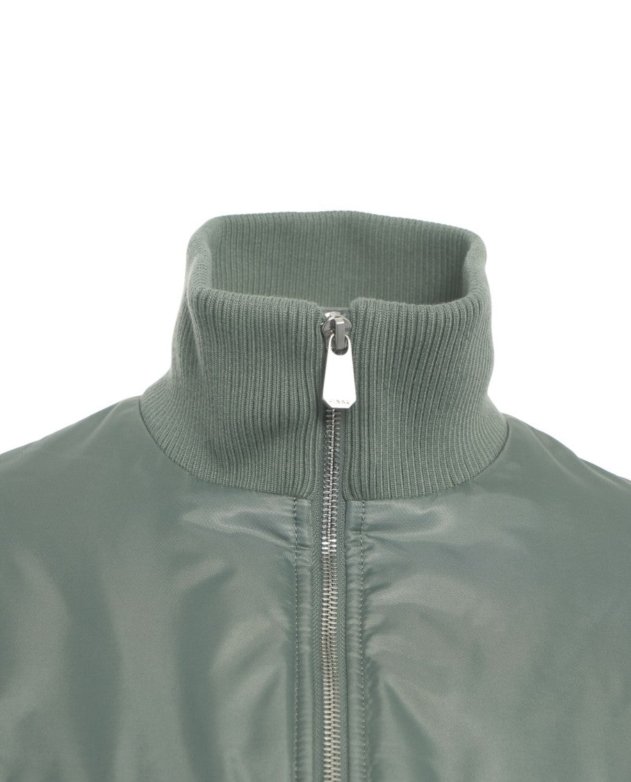 Pinko Cropped Bomber Jacket With Gathered Sleeves