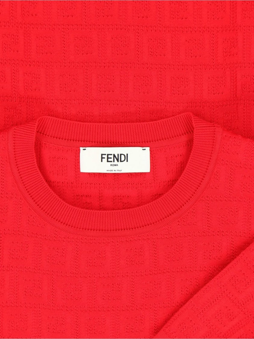 Fendi Form-Fitting Red Dress With Clean Lines And Classic Cut