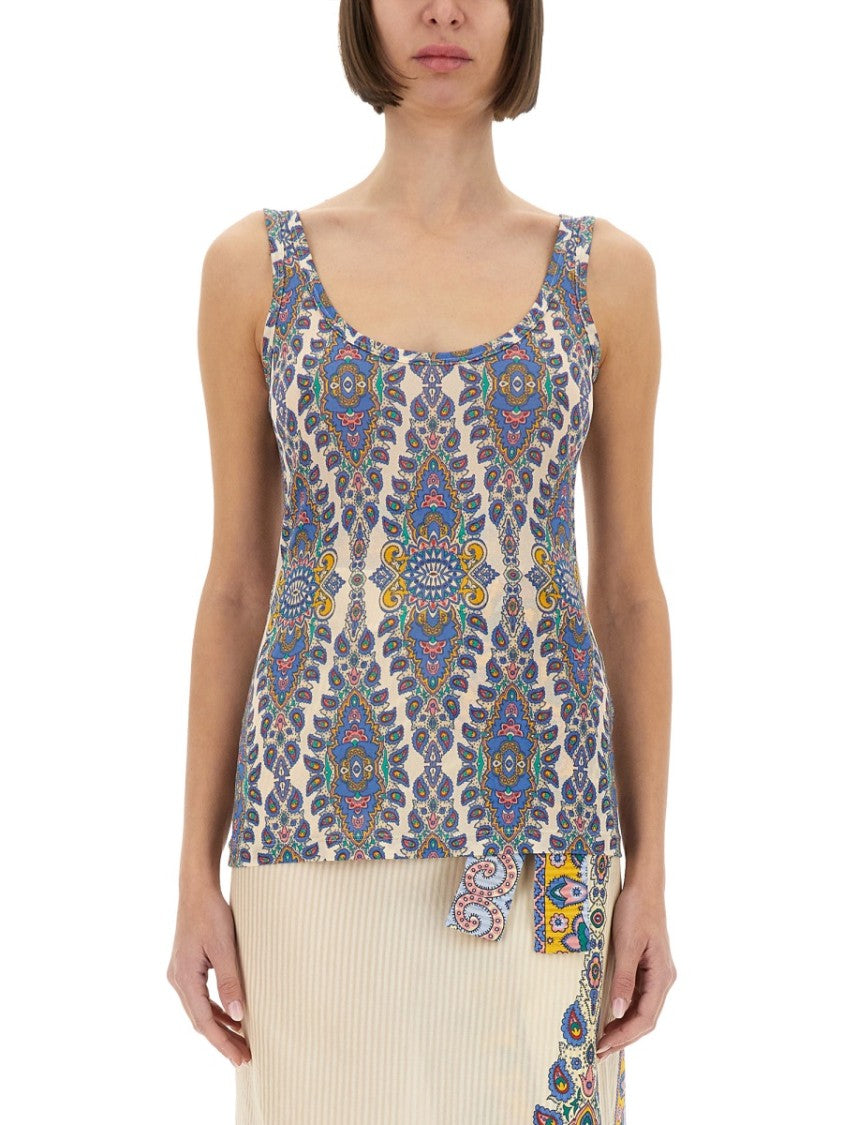 Etro Print Sleeveless Top With Scoop Neckline