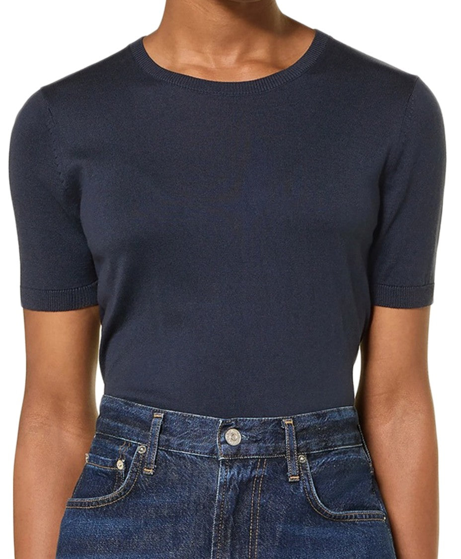 Max Mara Cropped Short-Sleeved With Classic Crew Neckline