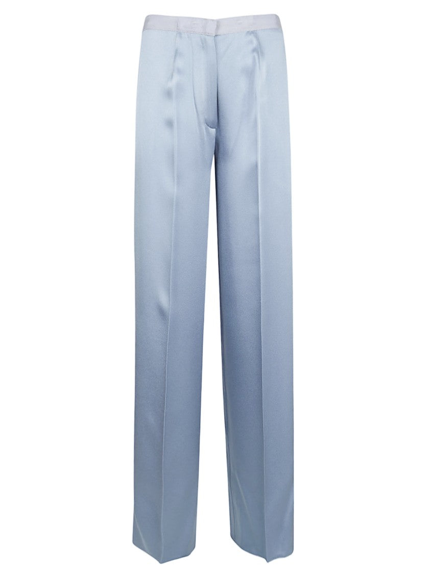 Forte Forte Anvers High-Waisted Shiny Satin Wide-Leg Pants