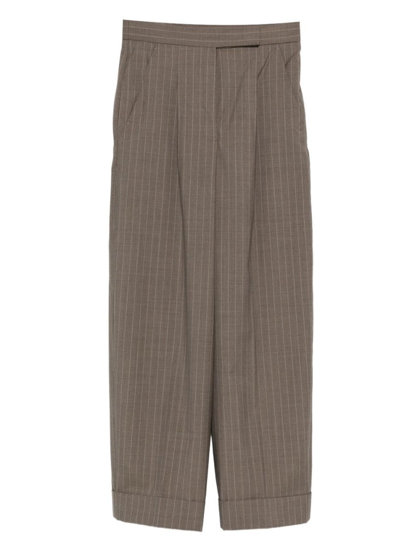 Max Mara Wide-Leg Trousers With Subtle Pinstripe