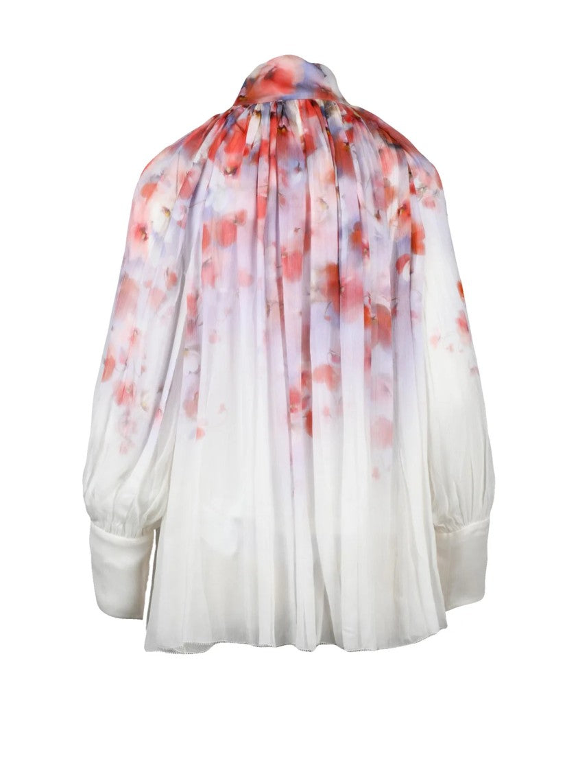 Zimmermann Chiffon Blouse With Puff Sleeves And Jewel Buttons