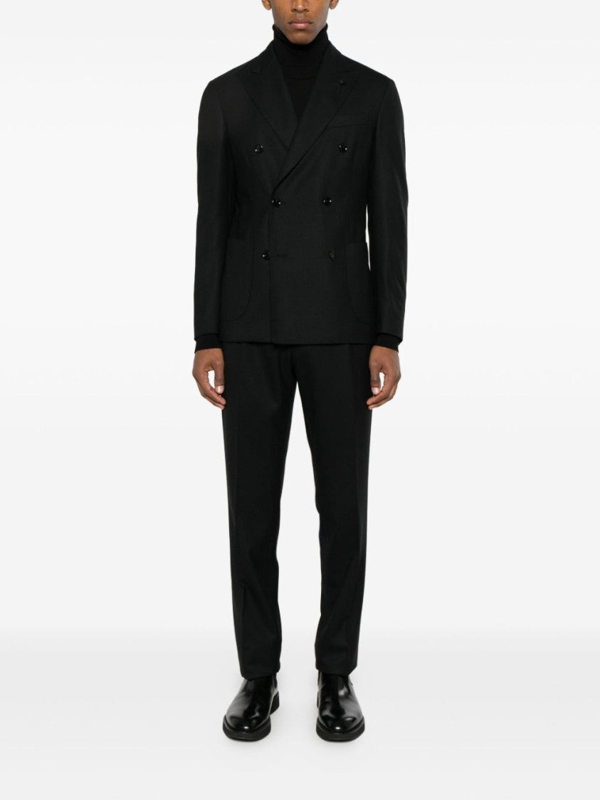 Lardini Double-Breasted Virgin Wool Blend Suit