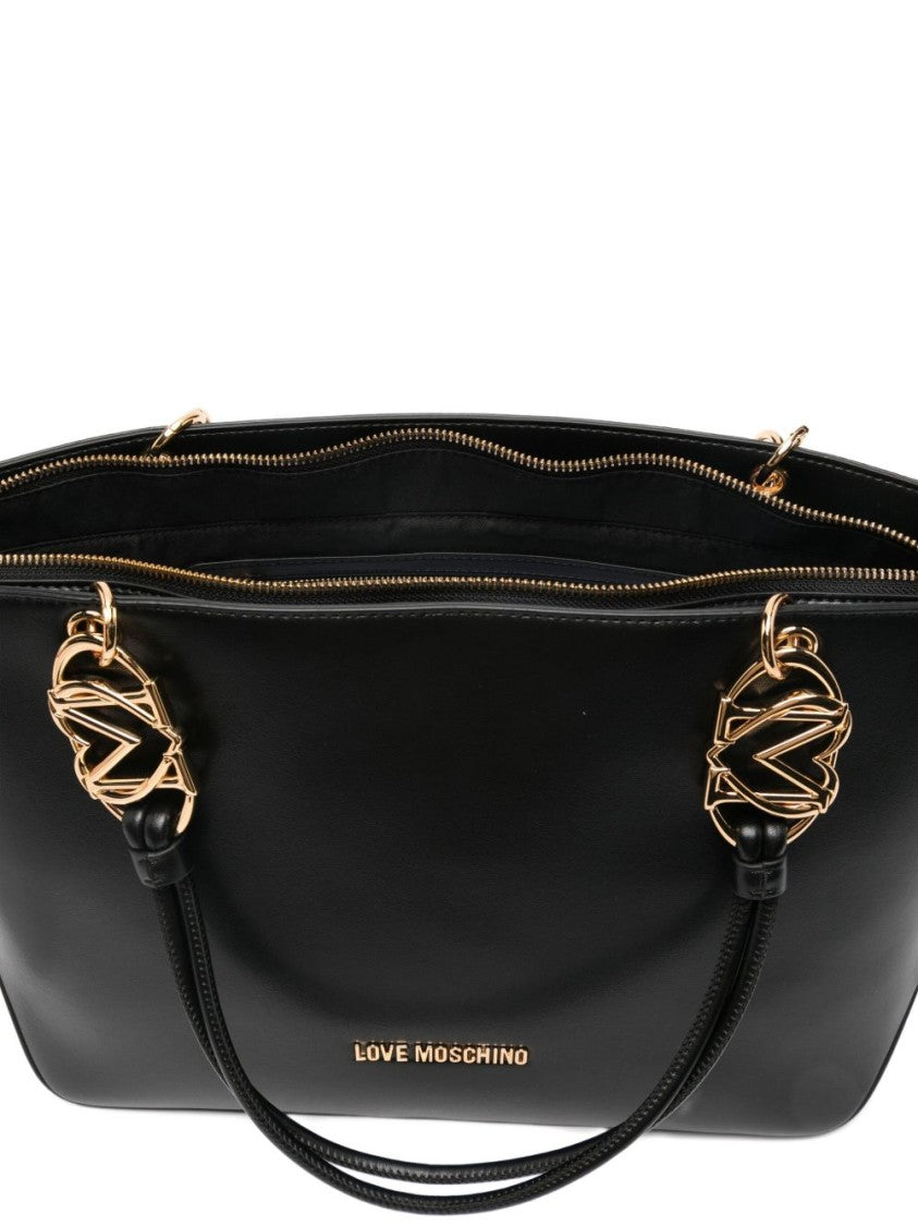 Love Moschino Structured Tote Bag With Gold-Tone Chain Details
