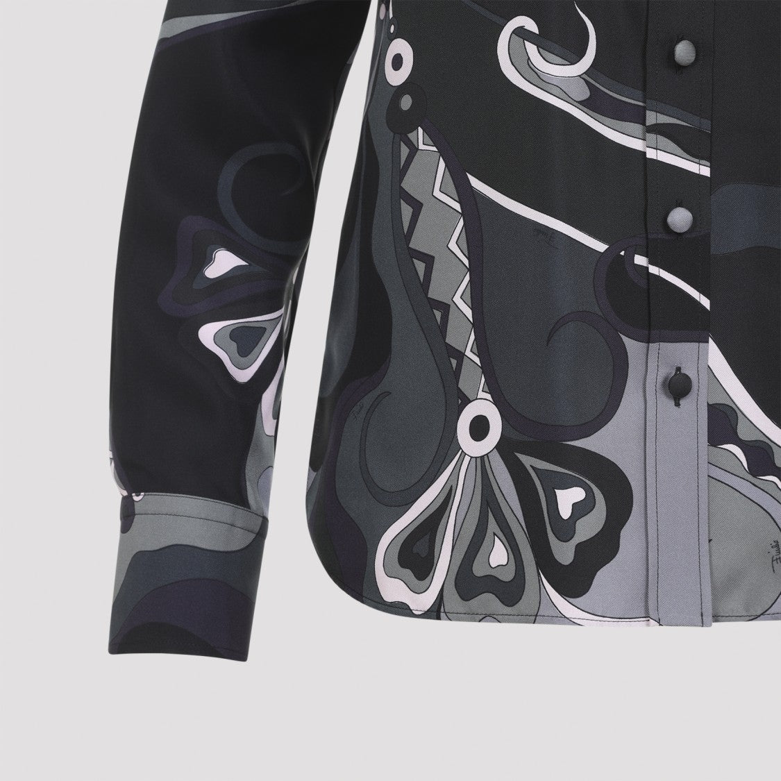 Pucci Long-Sleeved Silk Blouse With Abstract Swirling Pattern