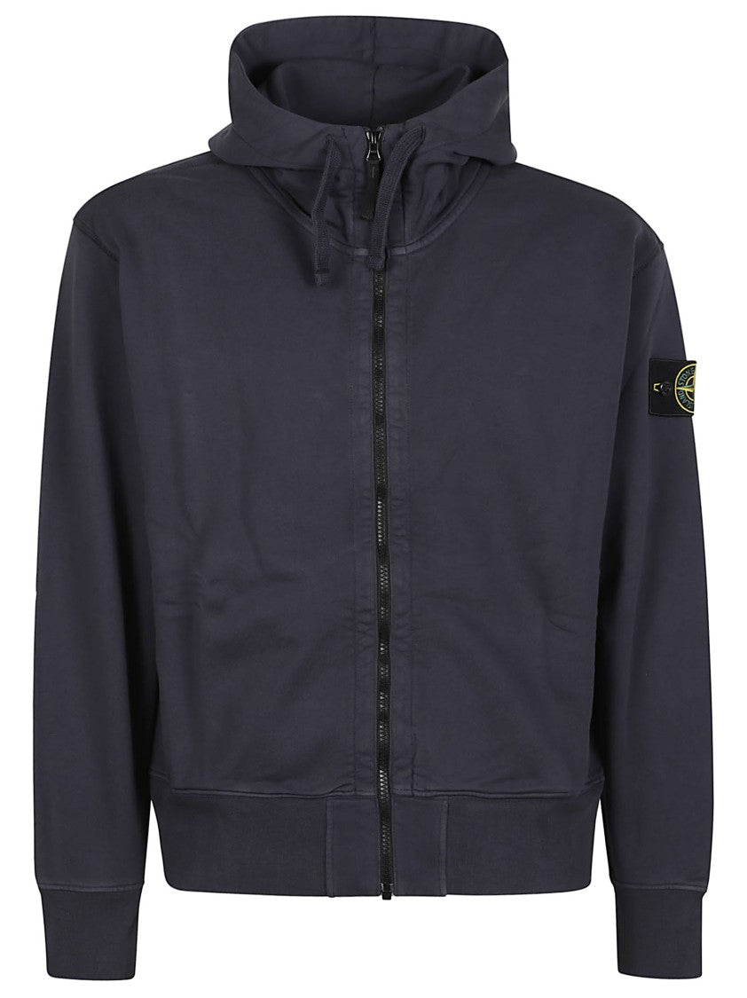 Stone Island Cropped Boxy Full-Zip Hooded Sweatshirt