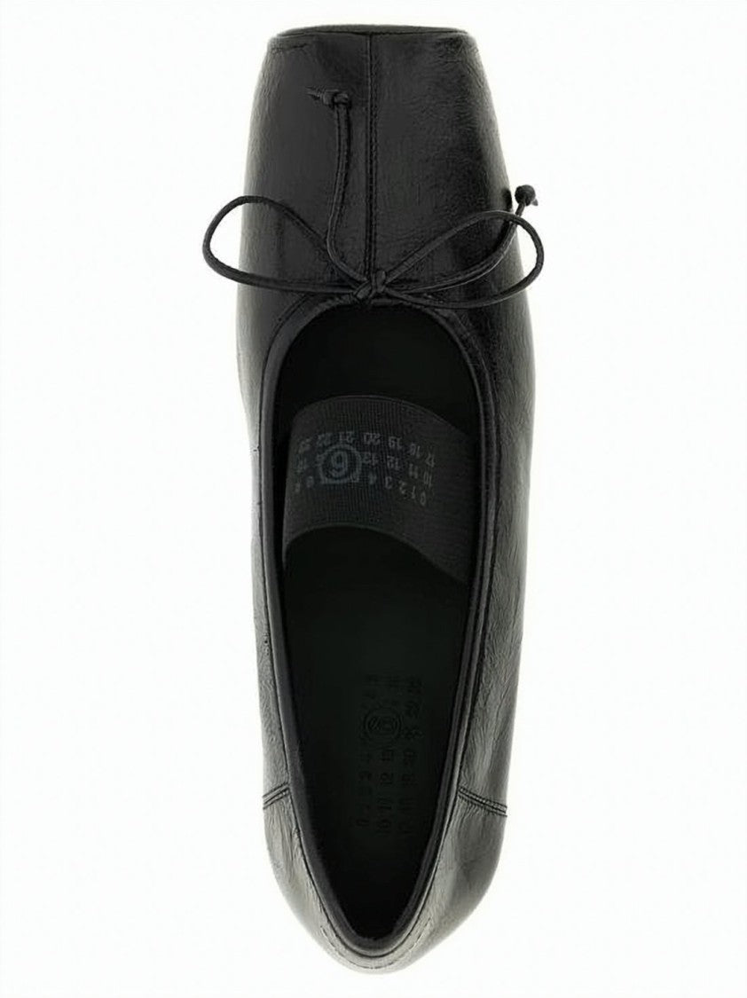Mm6 By Maison Margiela Square Toe Calf Leather Ballet Flats
