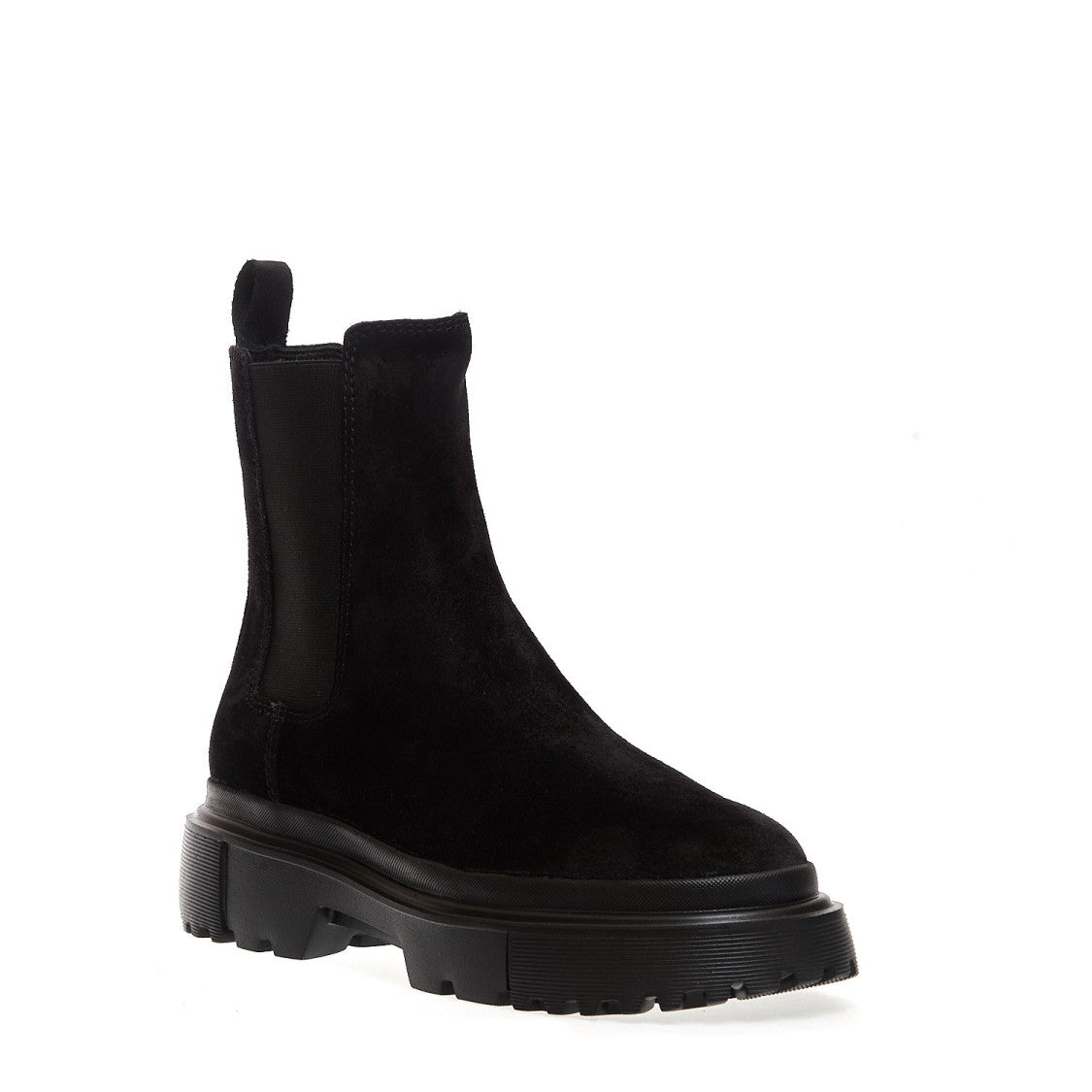 Hogan Black Suede Carroarmato Ankle Boots