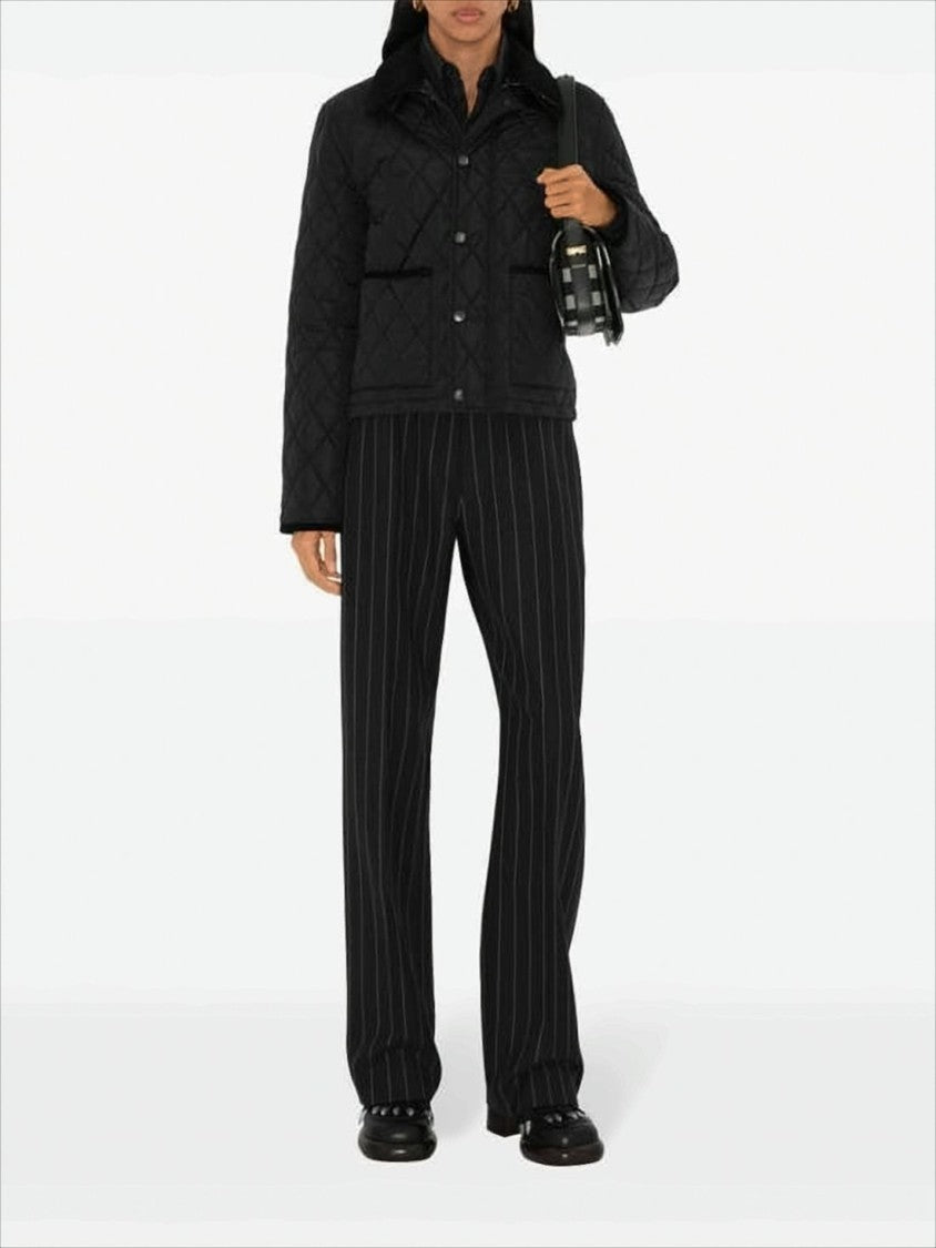 Burberry Quilted Black Jacket With Classic Collar