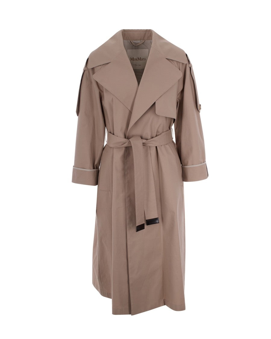 Max Mara Oversized Cotton-Blend Trench Coat With Customizable Belt