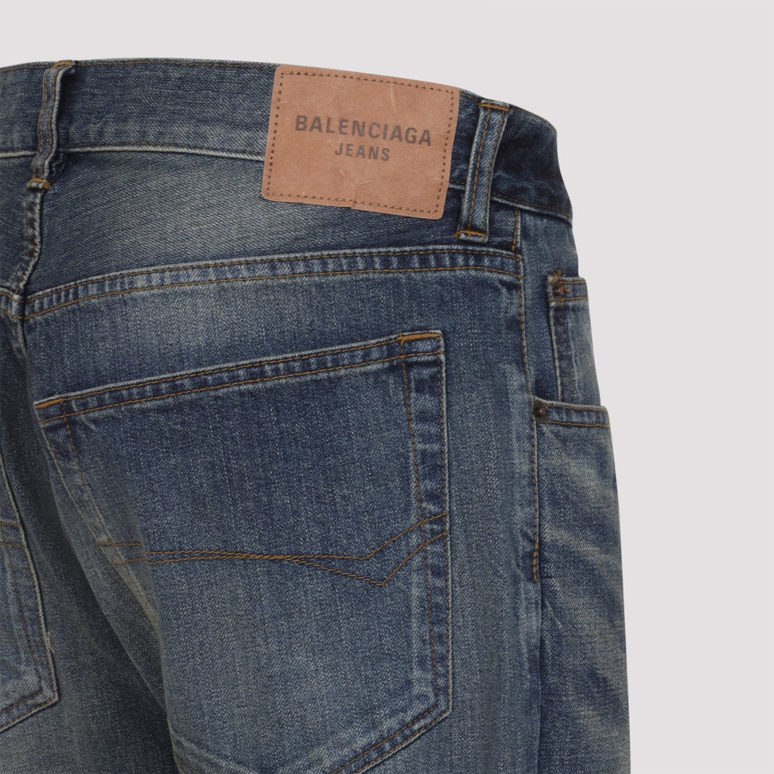 Balenciaga Whisker Blue Cotton Straight Fit Pants