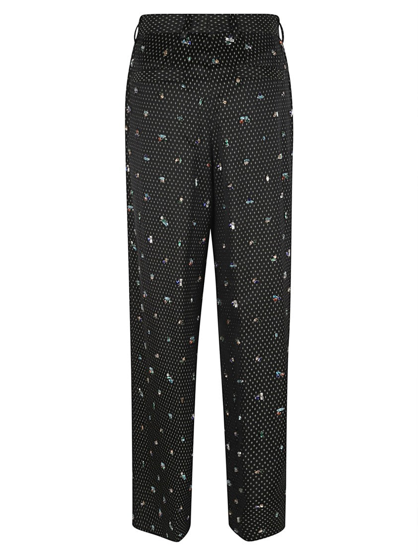 Dries Van Noten High-Rise Wide-Leg Trousers With Multicolor Strass Embellishments