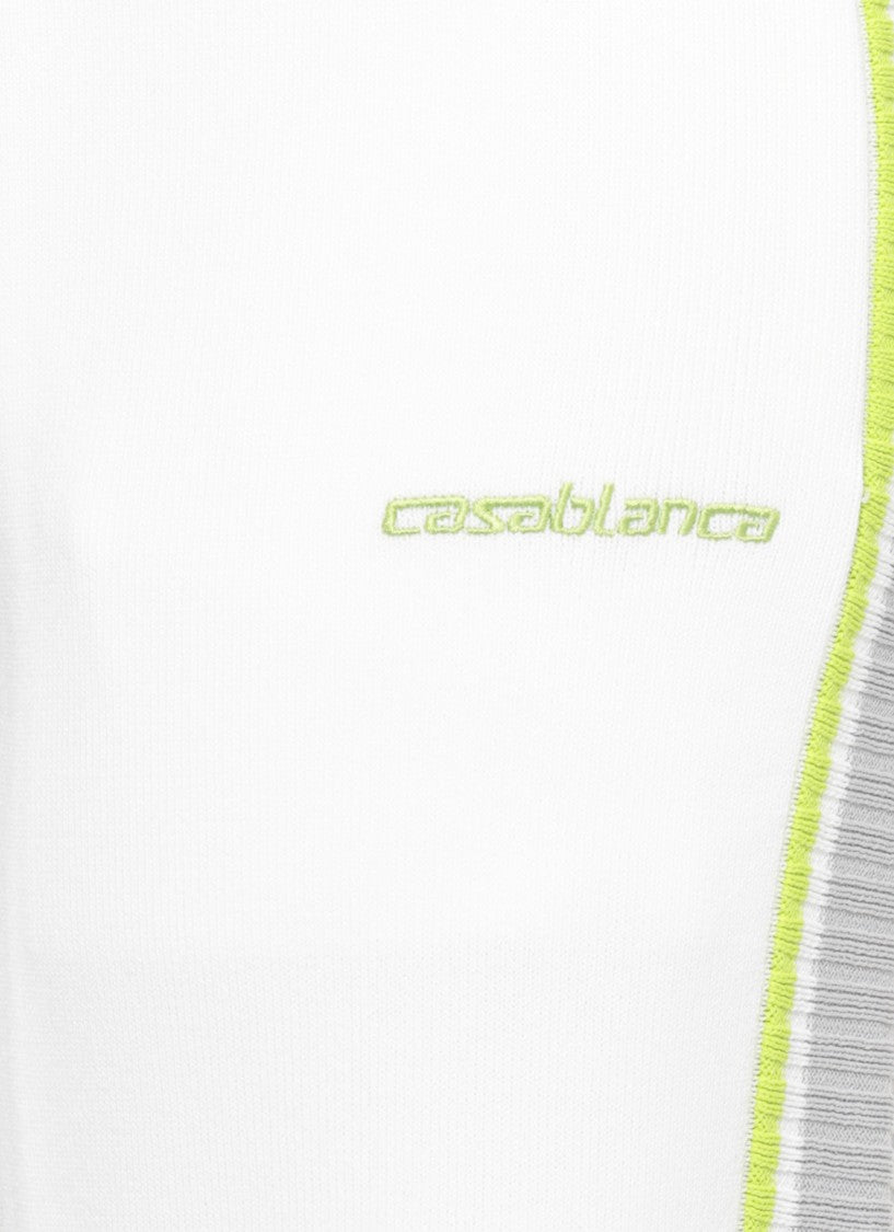 Casablanca White Embroidered Logo Flared Pants