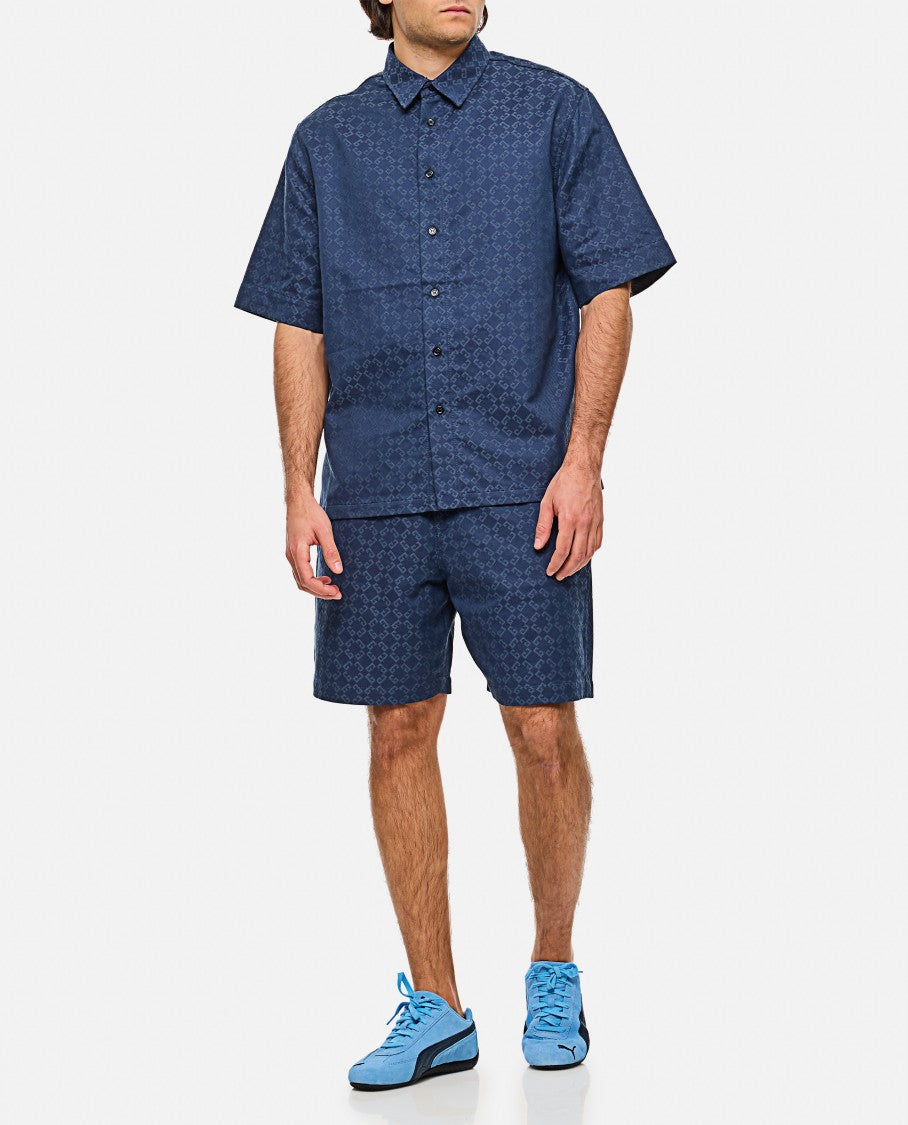 Givenchy Blue Monogram Jaquard Shirt