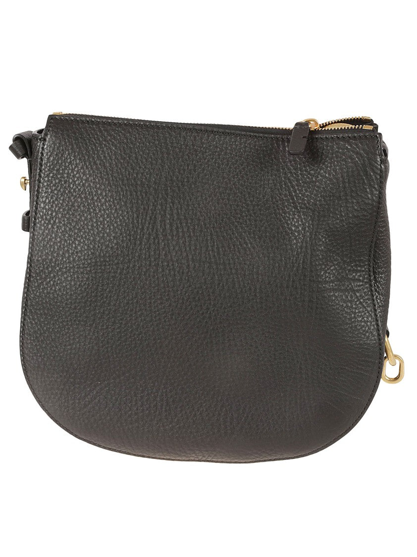 Burberry Rounded Leather Handbag With Textured Finish