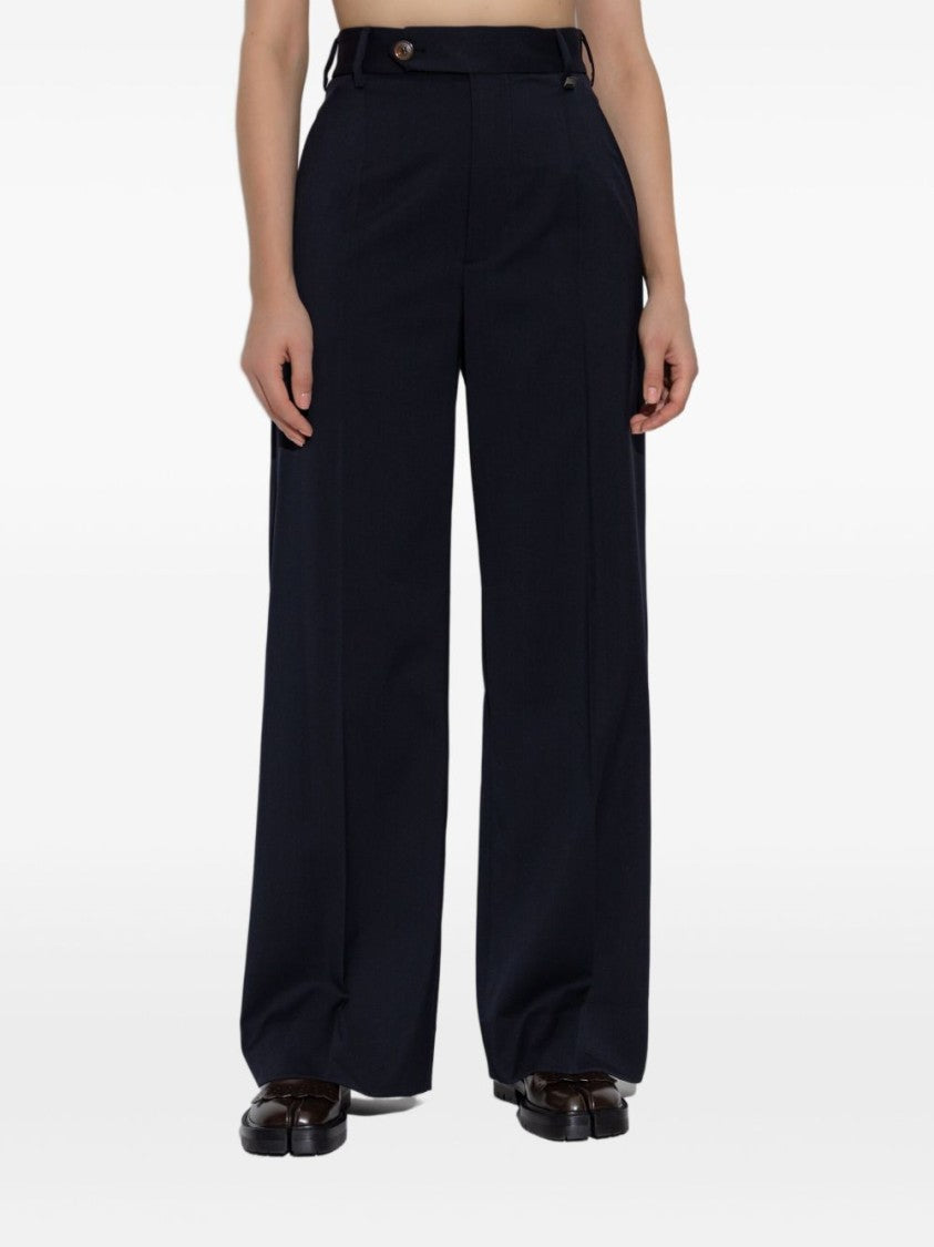 Vivienne Westwood Navy Blue Wide-Leg Trousers