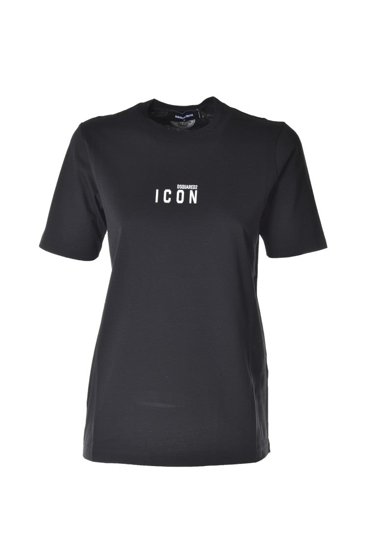 Dsquared2 Black Cotton Icon T-Shirt With Mini Logo