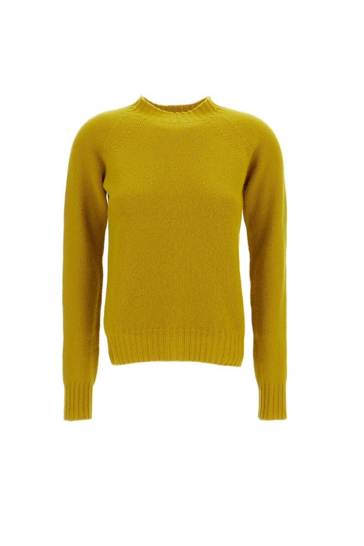 Drumohr Yellow Funnel Neck Wool Sweater