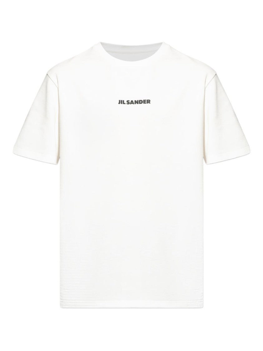 Jil Sander Classic White Cotton T-Shirt With Logo