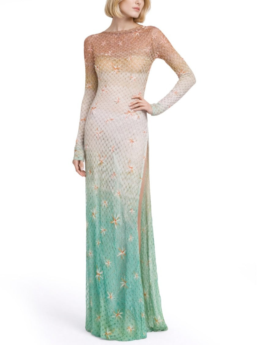 Missoni Gradient Star Pattern Metallic Maxi Dress
