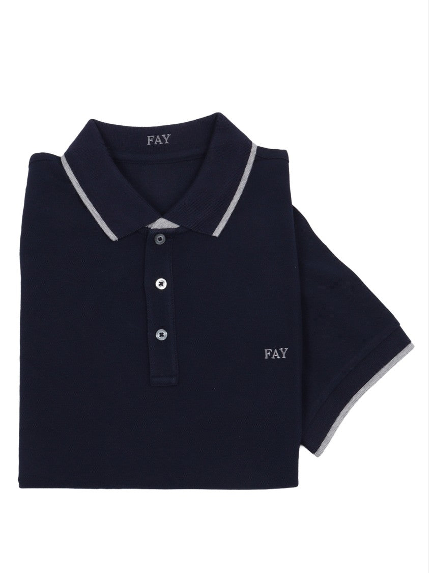 Fay Classic Double Collar Striped Polo Shirt
