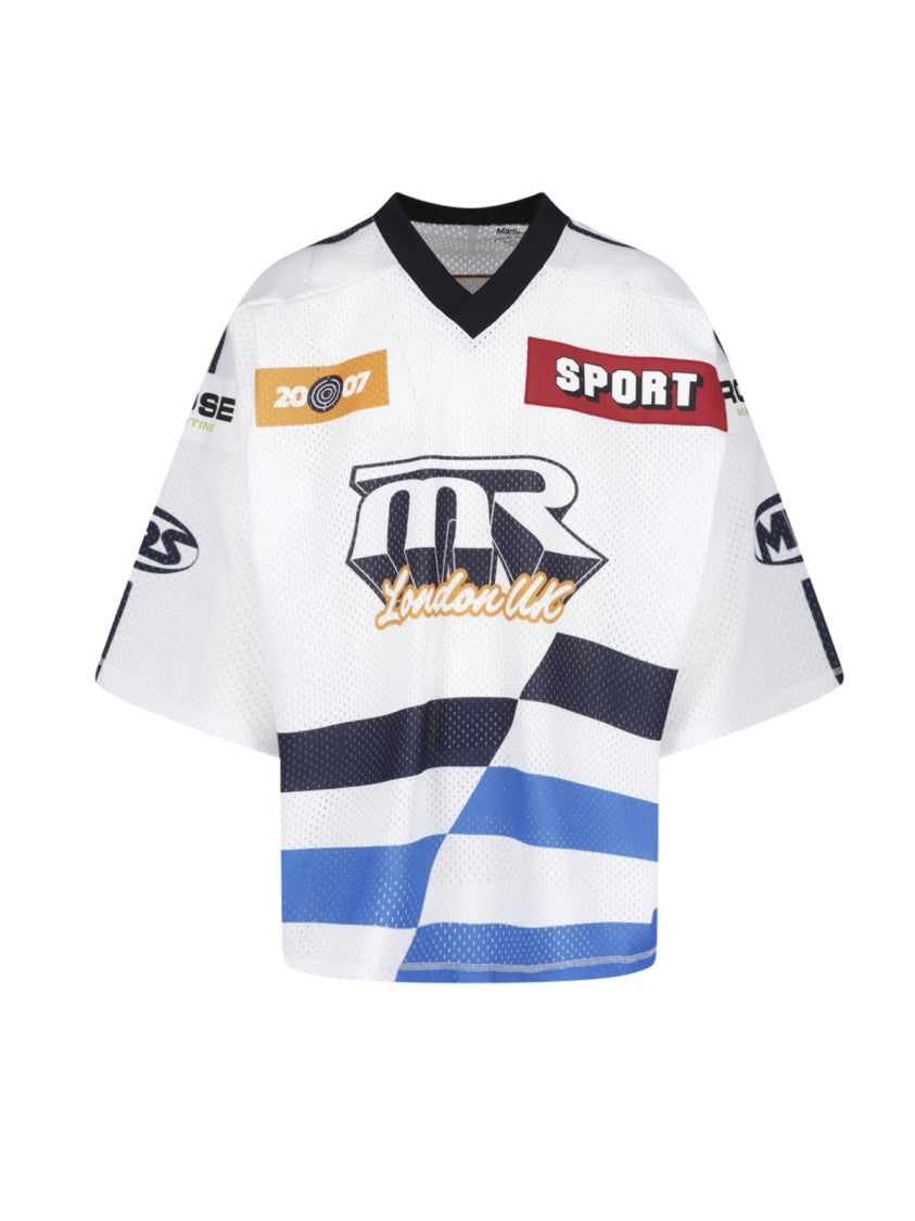 Martine Rose White Relaxed Fit Graphic Sports Jersey