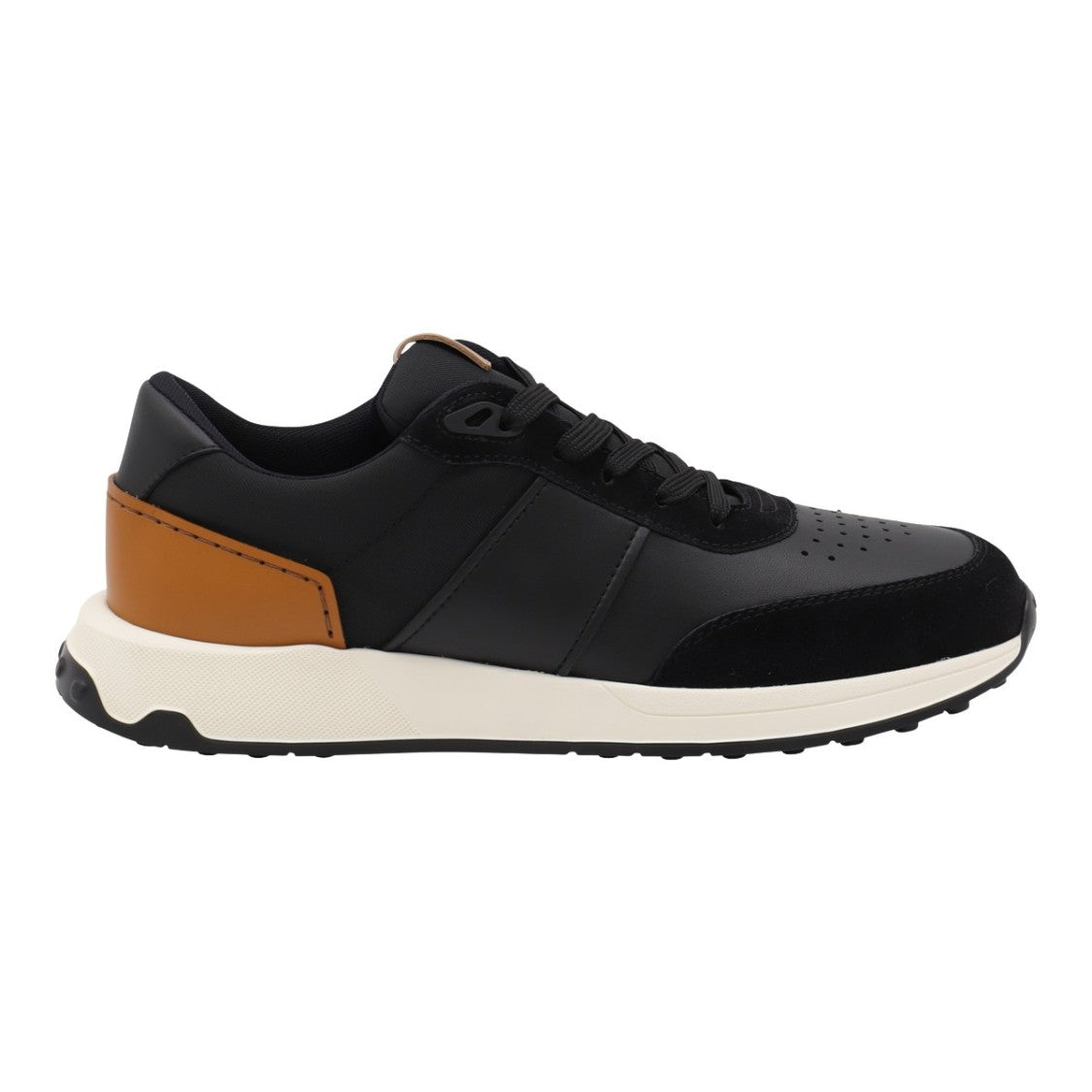 Tod's Sporty Black Sneakers With Contrasting Tan Accents