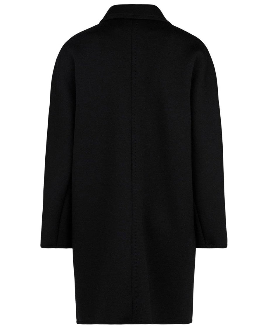 Max Mara Double-Breasted Black Wool Coat With Tailored Silhouette