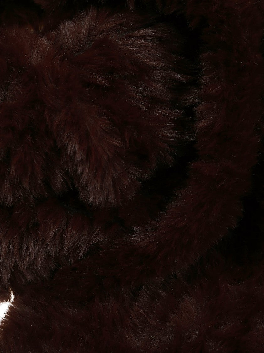 Pinko Deep Brown Gelso Faux Fur Scarf