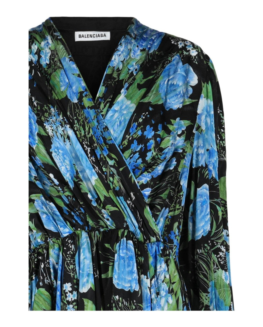 Balenciaga Botanical Babydoll Wrap Dress