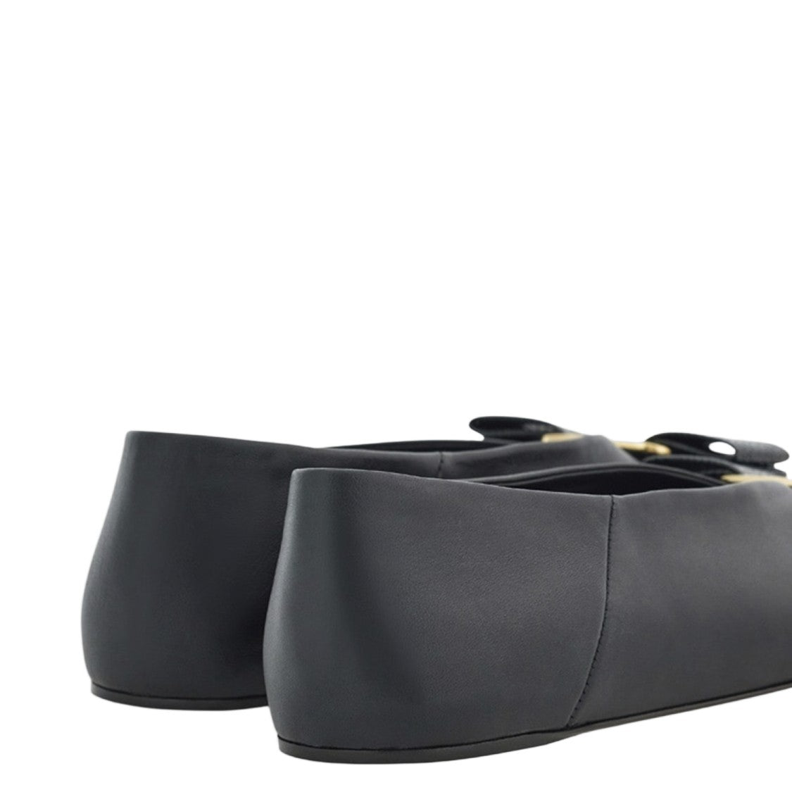 Salvatore Ferragamo Glossy Leather Ballerina Flats With Signature Bow