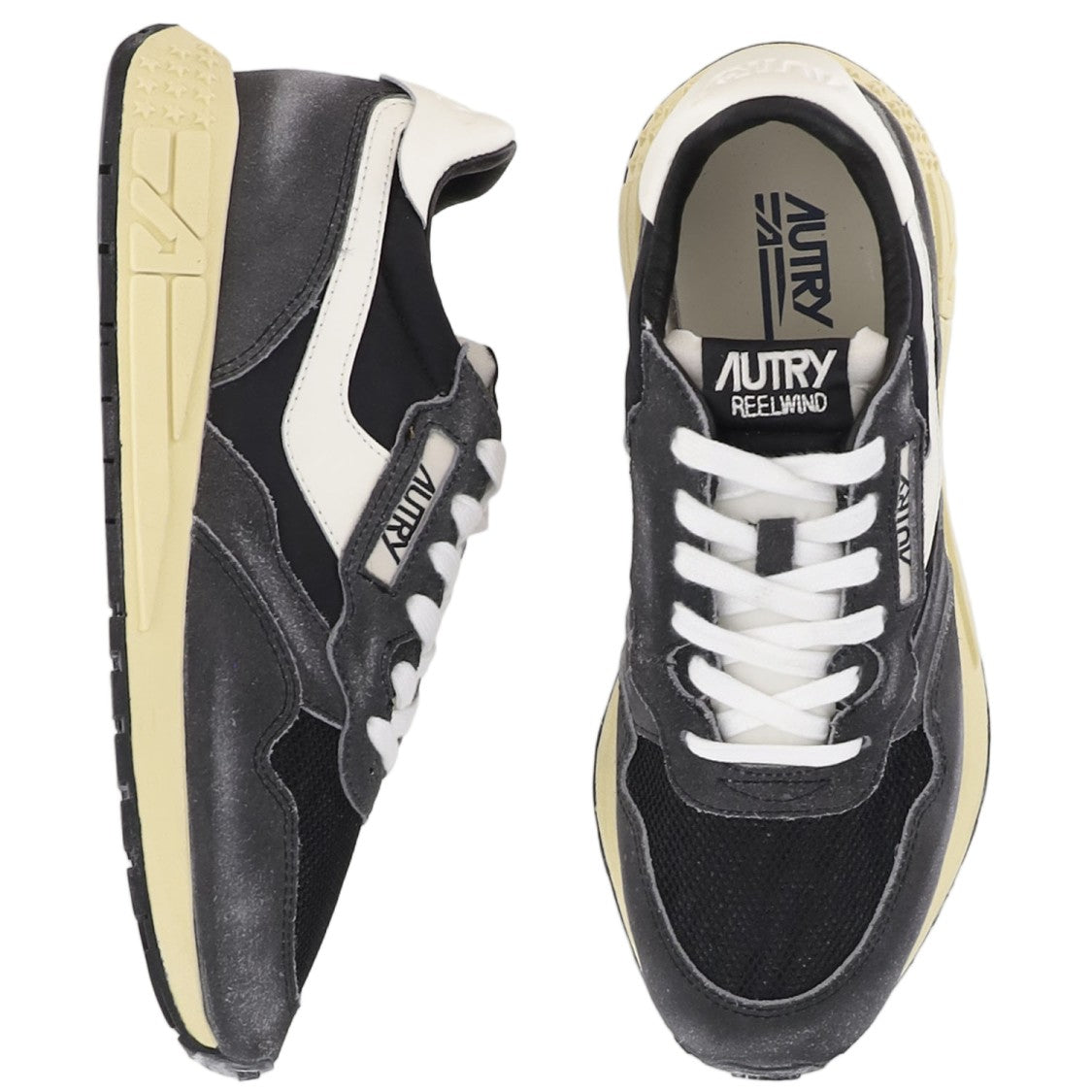 Autry Leather And Mesh Sneakers With Vintage Touch