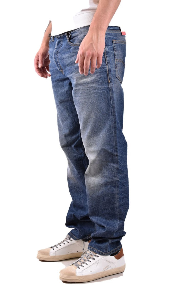 Diesel Blue Cotton Whiskered Jeans