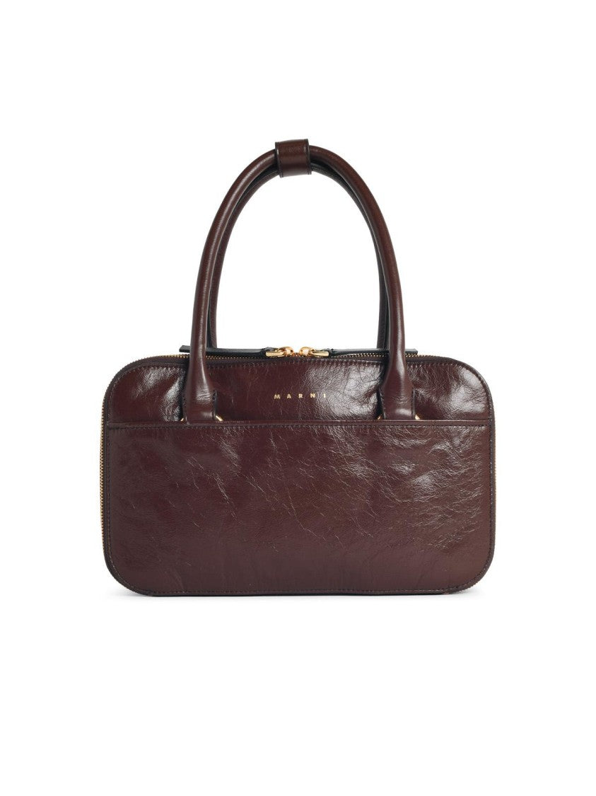 Marni 'Boxyne' 'Sudan' Small Brown Leather Bag
