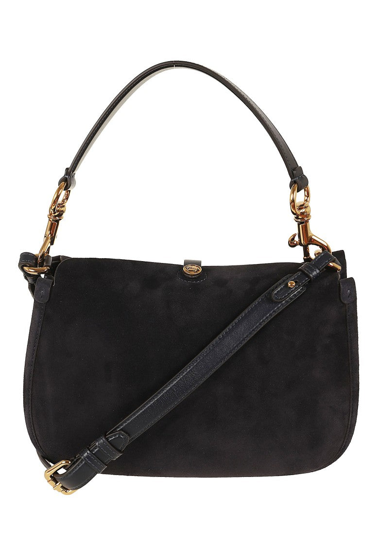 Etro Black Pony Half-Moon Suede Shoulder Bag