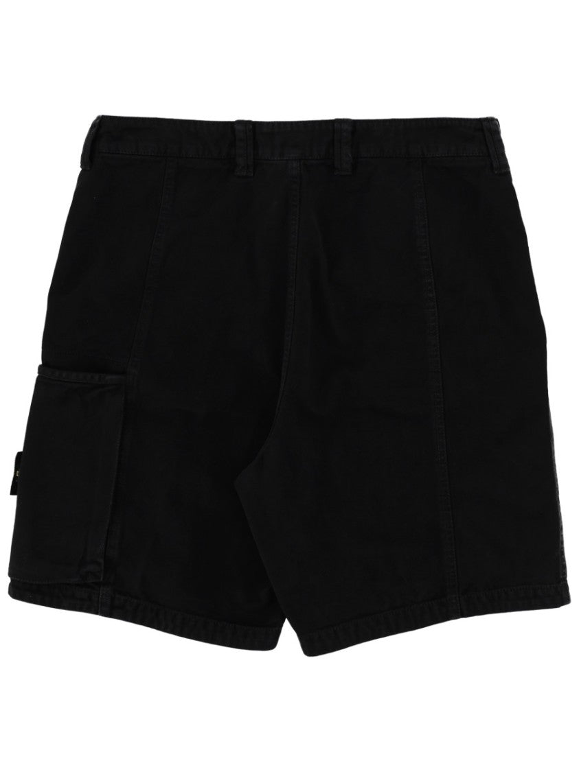 Stone Island Neutral Cargo Multiple Pockets Cotton Shorts