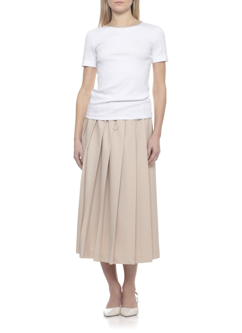 Peserico White Cotton Crewneck T-Shirt