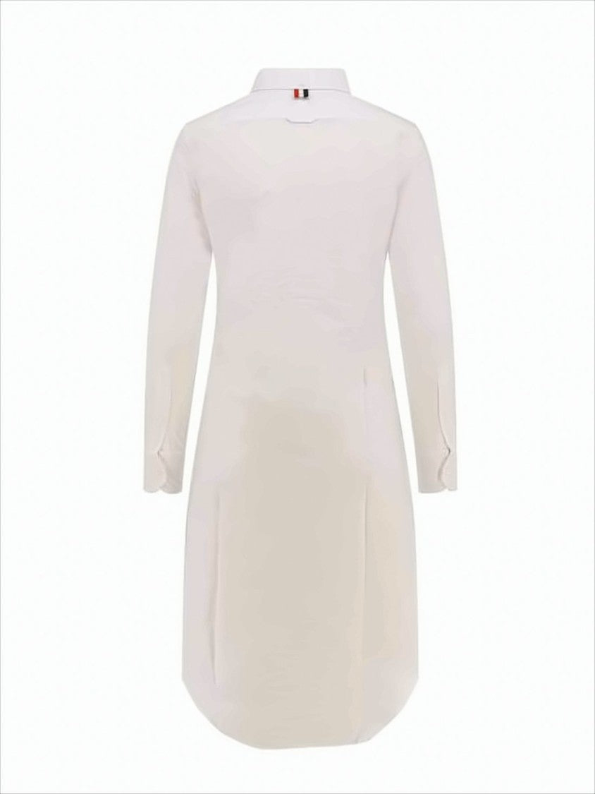 Thom Browne Classic Cotton Midi Dress With Button-Down Front