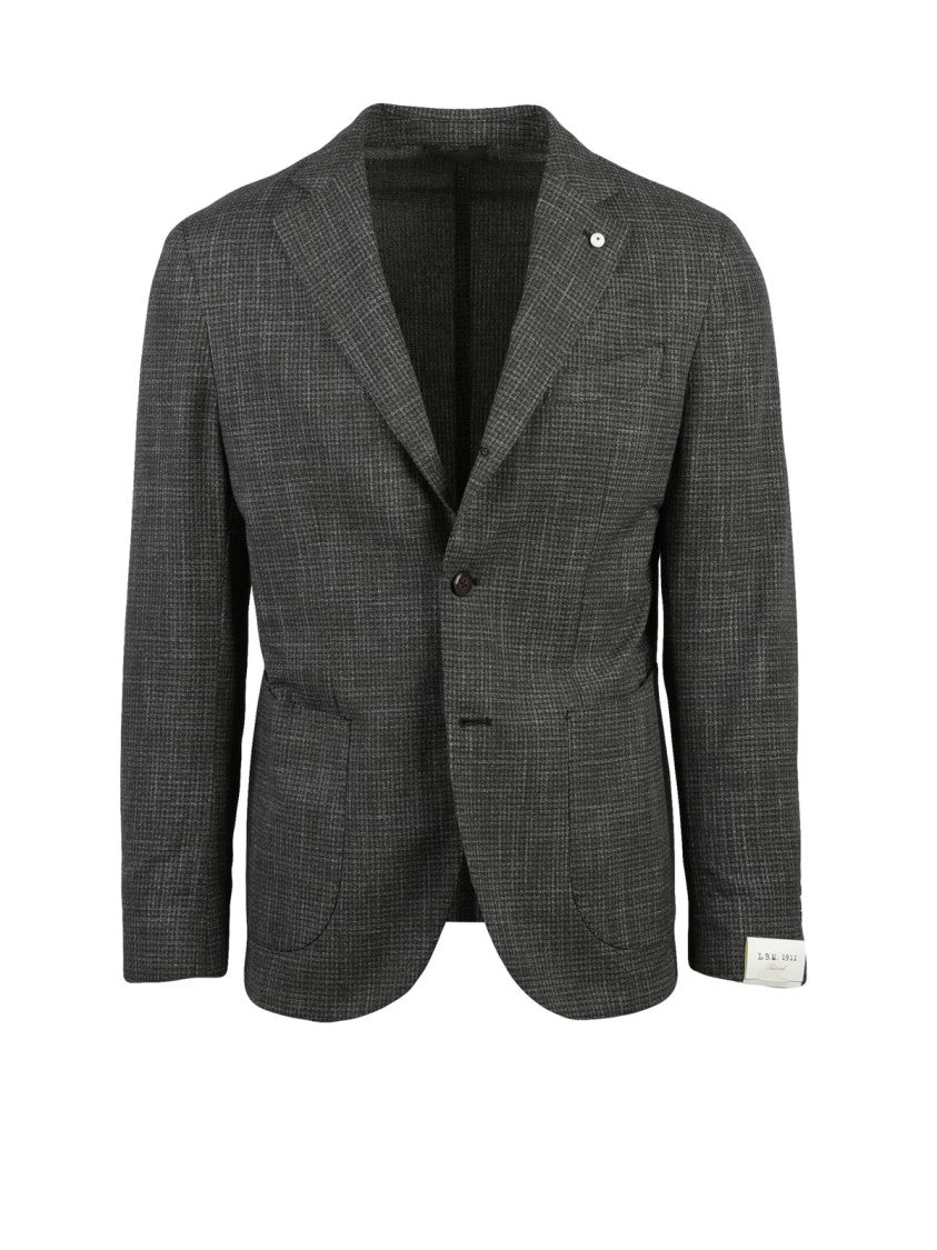 L.B.M. 1911 Grey Cotton Polyester Linen Rounded Jacket