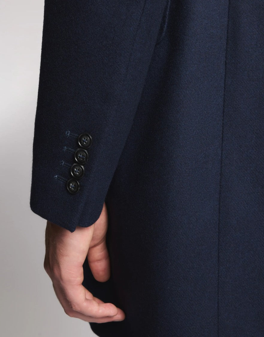 Fay Double-Breasted Structured Fay Coat With Notched Lapel