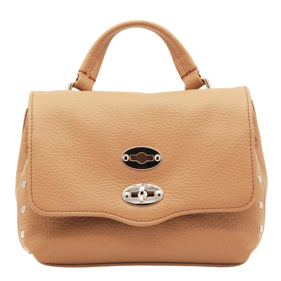 Zanellato Structured Handbag With Pebbled Texture And Metallic Accents